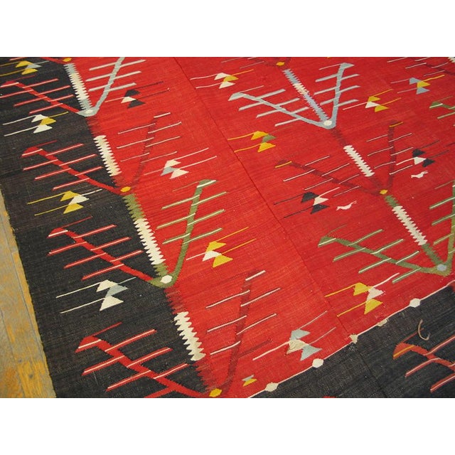 Red 1890s Red Tree of Life Antique European Besserabian Kilim Rug 6'6" X 12'4" Flatweave Wool Carpet For Sale - Image 8 of 9