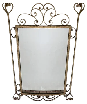 Mirror in Gilded Wrought Iron, 1950s