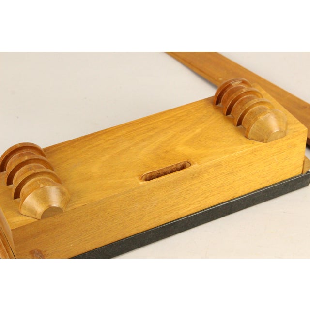 Tan Fine Walnut Wood & Green Granite Custom Handcrafted Display Easel Picture Stand For Sale - Image 8 of 15