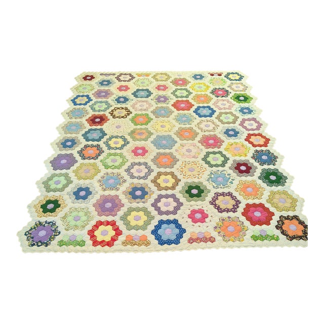 Vintage Handmade Patchwork Quilt For Sale