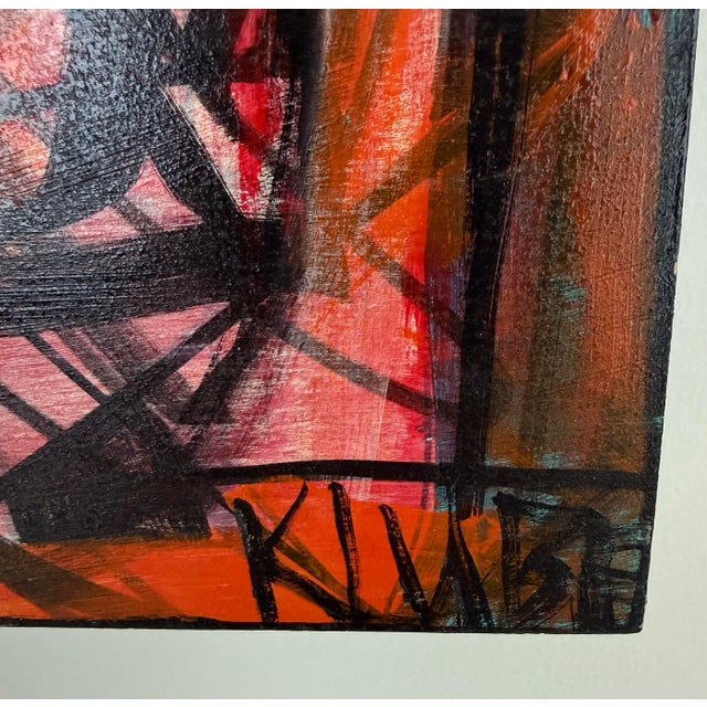 Abstract Oil on Wood Painting by Karl James Lubbering For Sale - Image 10 of 11