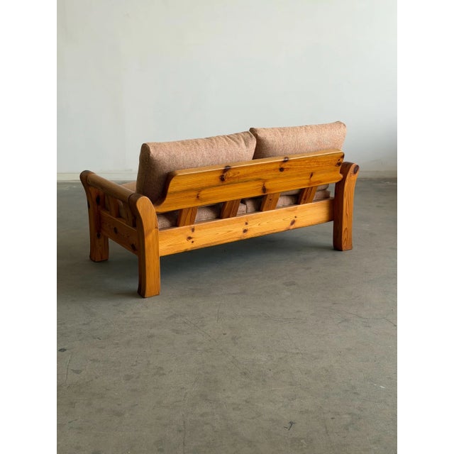 Mid 20th Century Pine Loveseat Sofa For Sale - Image 4 of 15