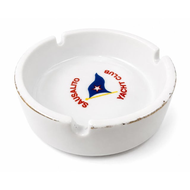 Vintage Sausalito Yacht Club California Nautical Porcelain Ashtray Dish For Sale - Image 4 of 12