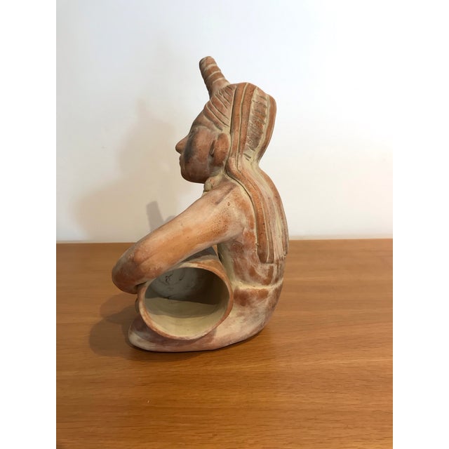 Figurative 1970s Figure Pre Columbian Ceramic Sculpture For Sale - Image 3 of 6