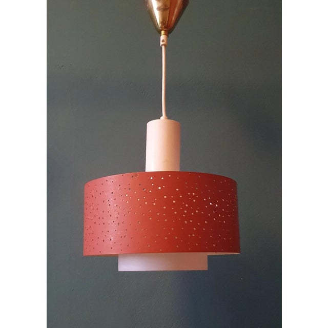Red Mid-Century Modern Pendant Lamp by Ernest Igl for Hillebrand, 1950s For Sale - Image 8 of 8