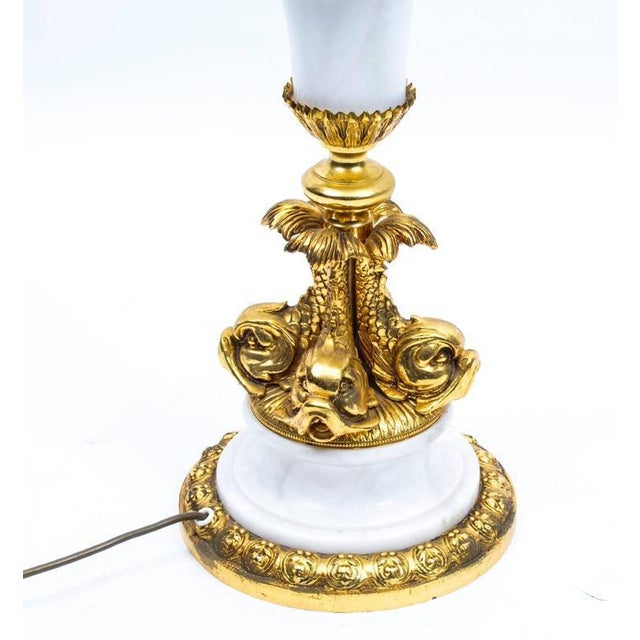 This is a truly superb large white marble and ormolu Louis Revival table lamp, dating from the last quarter of the 20th...