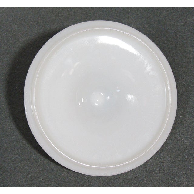 Glass Vintage Fire King White Milk Glass Red Dot Grease Jar With Lid For Sale - Image 7 of 8