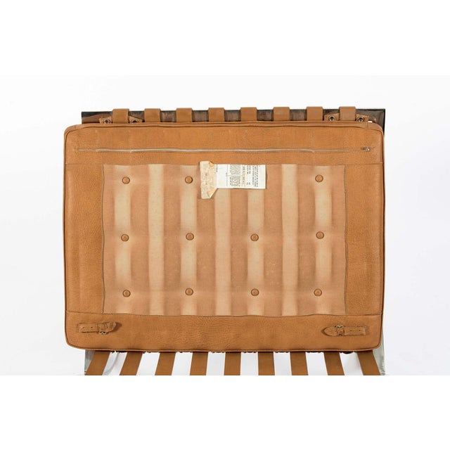 Mid Century Brown Leather Barcelona Chair by Mies Van Der Rohe for Knoll, 1983 For Sale - Image 15 of 15