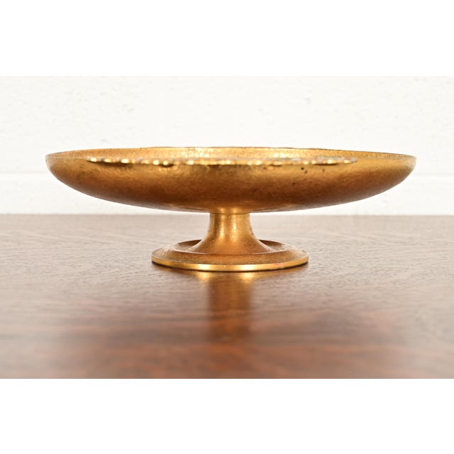 Tiffany Studios Louis Comfort Tiffany Furnaces Favrile Bronze Doré and Enamel Footed Centerpiece Bowl or Tazza For Sale - Image 4 of 12