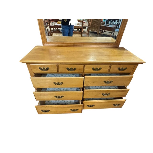 Forest Solid Maple 9-Drawer Dresser With MirrorTraditional American For Sale - Image 9 of 10