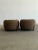 Brown Mid 20th Century Oversized Oak & Boucle Lounge Chairs- Pair For Sale - Image 8 of 18