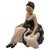 Antique White Mid-Century Italian Ars Pulchra Torino Large Pottery Figure - Seated Girl With Large Hat For Sale - Image 8 of 11