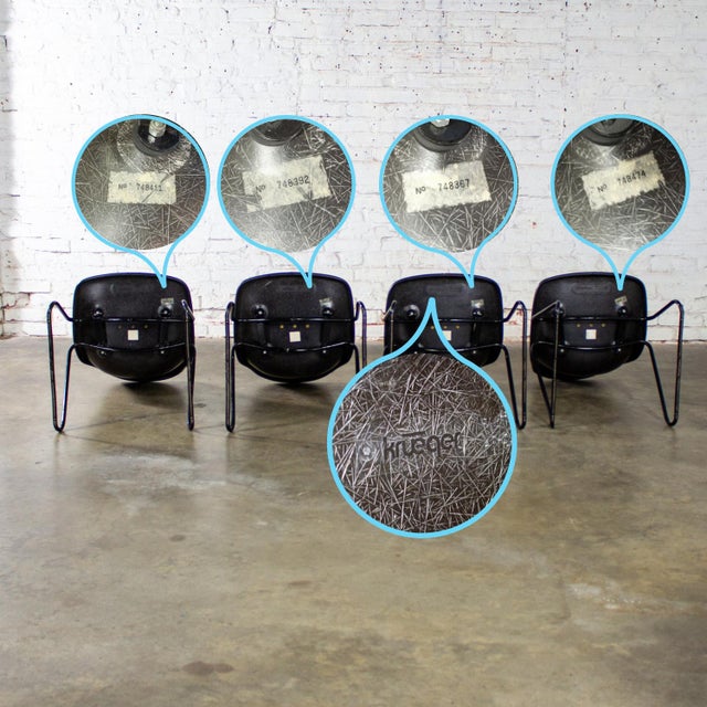 Mid-20th Century Mid-Century Modern Set 4 Krueger Chairs & Tulip Style Base Game or Dining Table For Sale - Image 11 of 12