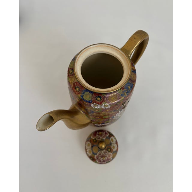 Late 19th Century Meiji Period Shuzan Satsuma Thousand Flowers Mille Fleur Demitasse Service, 13 Pieces For Sale - Image 10 of 16