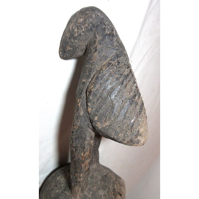 Antique 19th Century Hand Carved Dogon Tribe Mali African Figural Bird Mask 1800 For Sale - Image 10 of 12