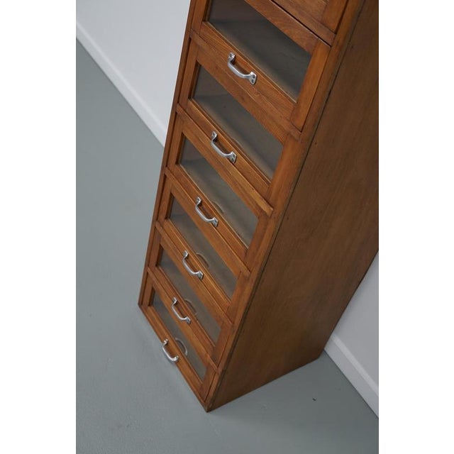 Vintage German Beech and Oak Haberdashery Shop Cabinet, 1950s For Sale - Image 9 of 17