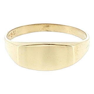Late 20th-Century 14 Karat Horizontal Signet Ring For Sale