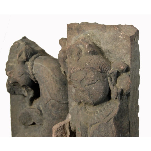 17th Century Asian Hand-Carved Stone Temple Sculpture of a Female Divinity For Sale - Image 4 of 10