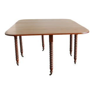 1940s Farmhouse Solid Maple/Gate Leg Dining Table For Sale