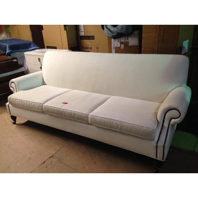 White Linen Sofa Chairish