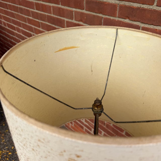 Burnt Umber Vintage Mid-Century Modern Walnut Laurel-Style Floor Lamp Table With Ceramic Ashtray & Coasters For Sale - Image 8 of 12