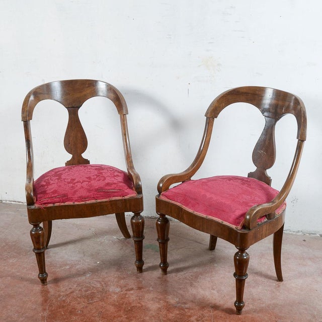 Red Fabric Armchairs, Set of 2 For Sale - Image 16 of 18