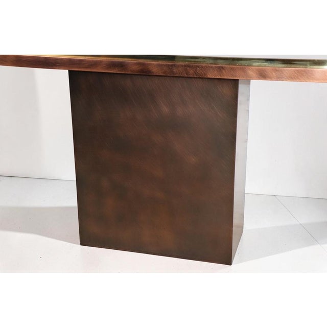 Minimalist Console in Travertine and Patinated Metal, 1970s For Sale - Image 14 of 18
