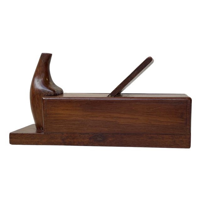 Antique Woodworking Plane Shaped Oak Box, 1890s For Sale