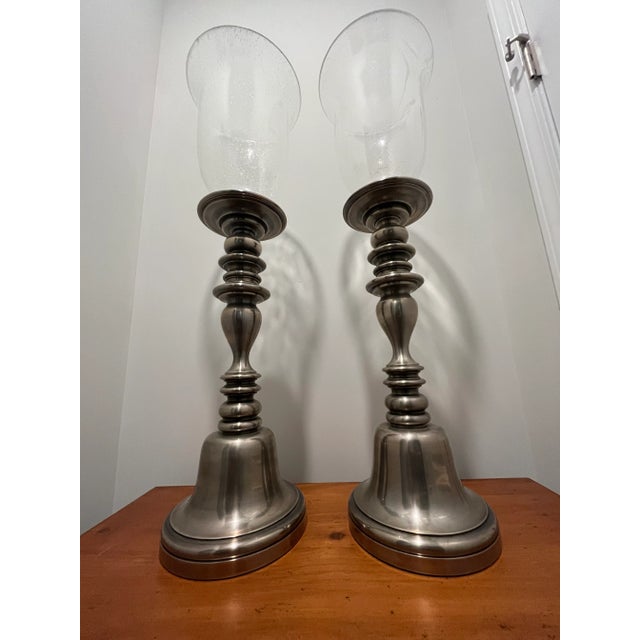 2000 - 2009 Pair of 2000s Chapman Hurricane Lamps For Sale - Image 5 of 6
