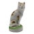 Antique English Staffordshire Miniature Pottery Seated Cat, C. 1850–1880 For Sale
