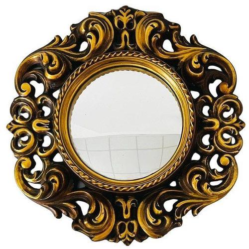 Gold Mid-Century Baroque Style Fish Eye Butlers Wall Mirror, 1960s For Sale - Image 8 of 8