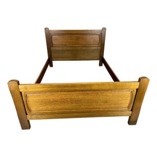 Vintage French Oak Double Bed For Sale