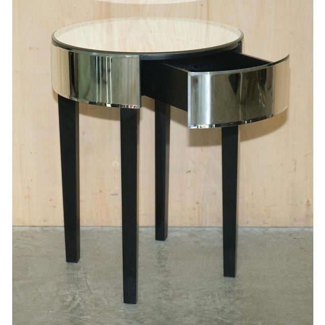 Mirrored & Beveled Glass Single Drawer End Table For Sale - Image 16 of 18