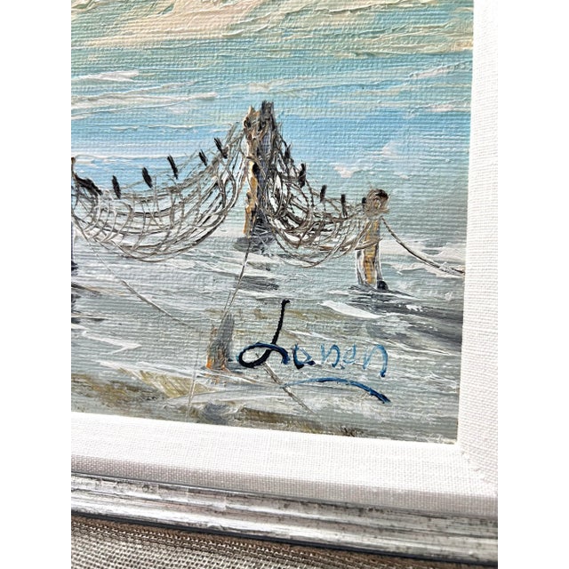 1970s Original Nautical Oil Painting of Sailboat – Signed & Framed For Sale In Louisville - Image 6 of 8