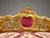 Late 20c French Louis XVI Red Velvet Gilt Beech Settee For Sale - Image 4 of 13