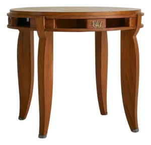 French Art Deco Wood Gueridon Table in the Manner of Jules Leleu, 1930s