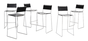 Leather Barstools by Giandomenico Belotti for Alias, 1980s, Set of 6