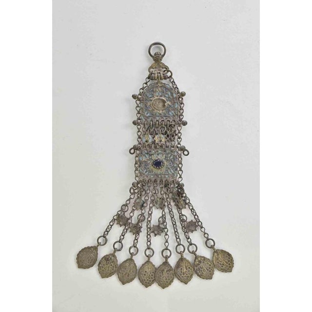 Antique Ottoman Pendant in Metal and Enamel, Turkey For Sale - Image 4 of 5
