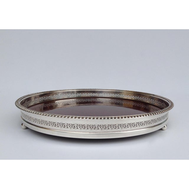 Vintage; Mid-Century, Crescent Silversmith Company'S, Silver Plate Footed, Reticulated, Or Pierced Perimeter Body...