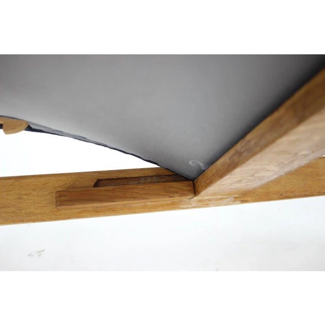 Czechoslovakian Oak Reclining Wing Chair, 1960s For Sale - Image 12 of 15