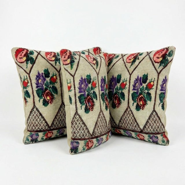 This beautiful 20'' x 20'' hand-woven Kilim pillow cover set was made from authentic Turkish kilim. The traditional flat-...