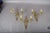 Metal French Brass Wall Sconces with Diamond Backplates, 1960s, Set of 3 For Sale - Image 7 of 18