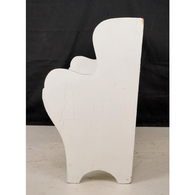 Mid 20th Century Reclaimed 4 Ft. White Wooden Folk Art Children's Bench For Sale - Image 10 of 12