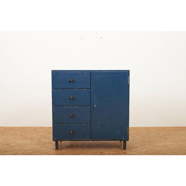 Bauhaus Fir Chest of Drawers with Steel Tube Legs and Wooden Ends For Sale - Image 3 of 16