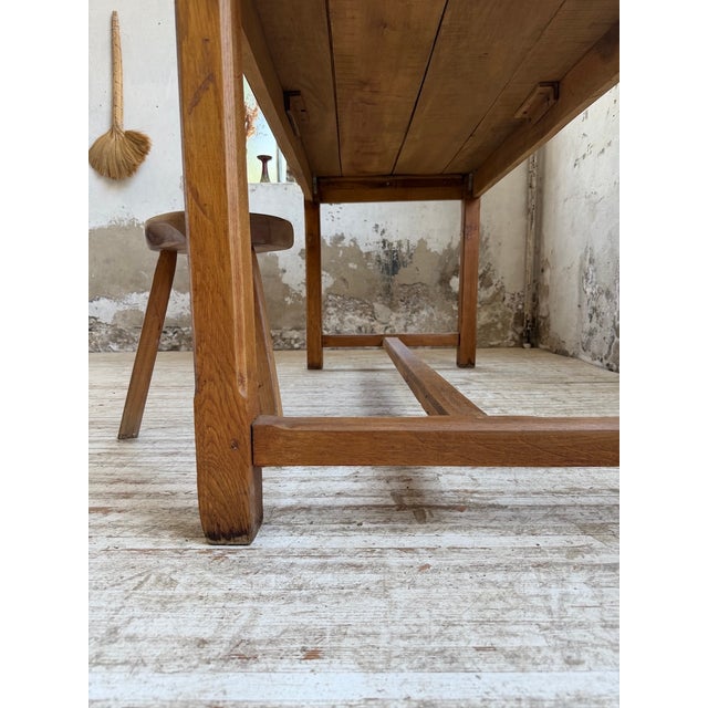 Golden Oak Farmhouse Table, 1970s For Sale - Image 10 of 18