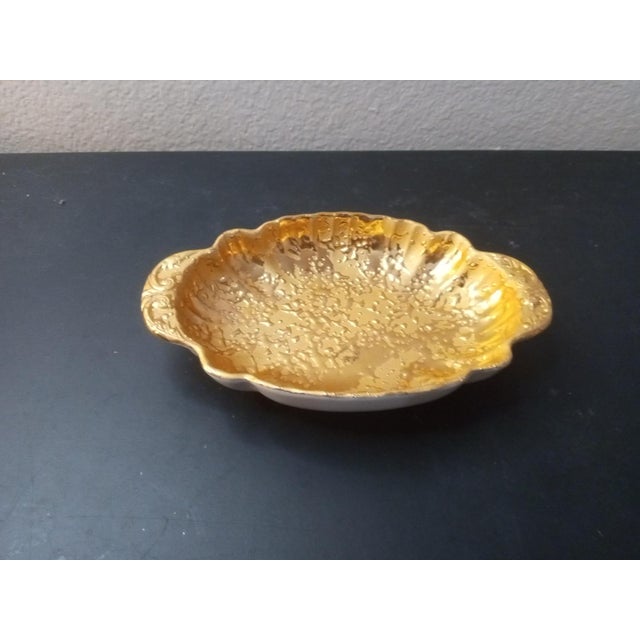 1970s 1970s Weeping Gold Gilted Scalloped Trinket Holder For Sale - Image 5 of 6