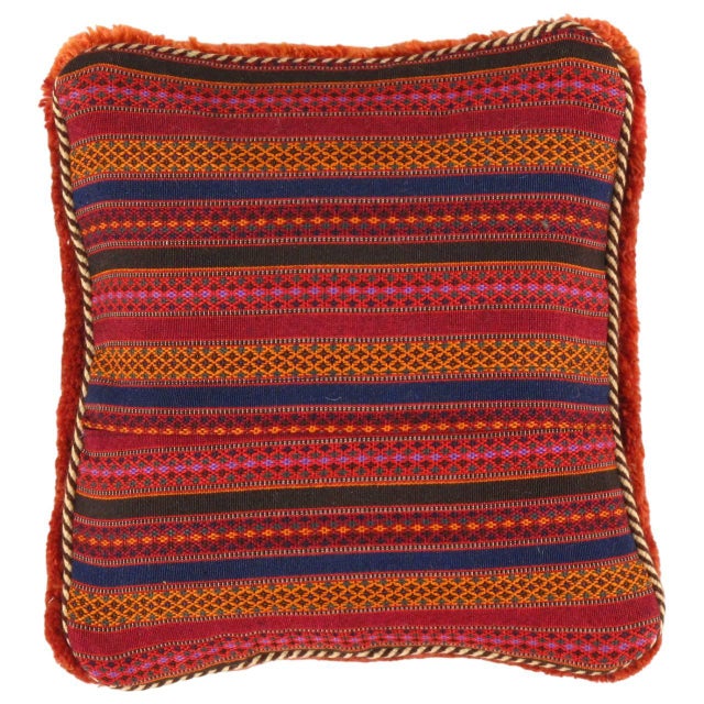 This Gabbeh pillow is made of high-quality LAMBS WOOL The piece was crafted with good workmanship. Gabbeh rugs are made by...