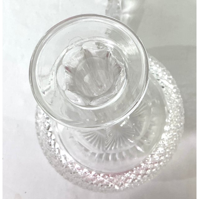 Transparent Late 19th Century ABP-diamond Cut, Faceted, Decanters – A Pair For Sale - Image 8 of 11