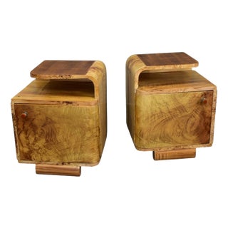 Art Deco Bedside Tables, Czechoslovakia, 1937, Set of 2 For Sale