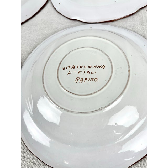 Vintage Italian Vitacolonna Rapino Ceramic Dishes- Set of 6 For Sale - Image 4 of 11